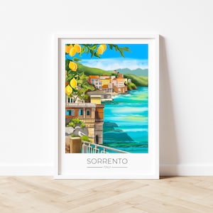 Sorrento Travel Poster Wall Print / Poster di viaggio / Costiera Amalfitana / Italia Arte murale / Regalo di viaggio