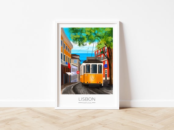 Lisbon Print Mediterranean Print Portugal Prints Europe Travel Poster City Travel Poster Guest Room Wall Print Guest Room Prints