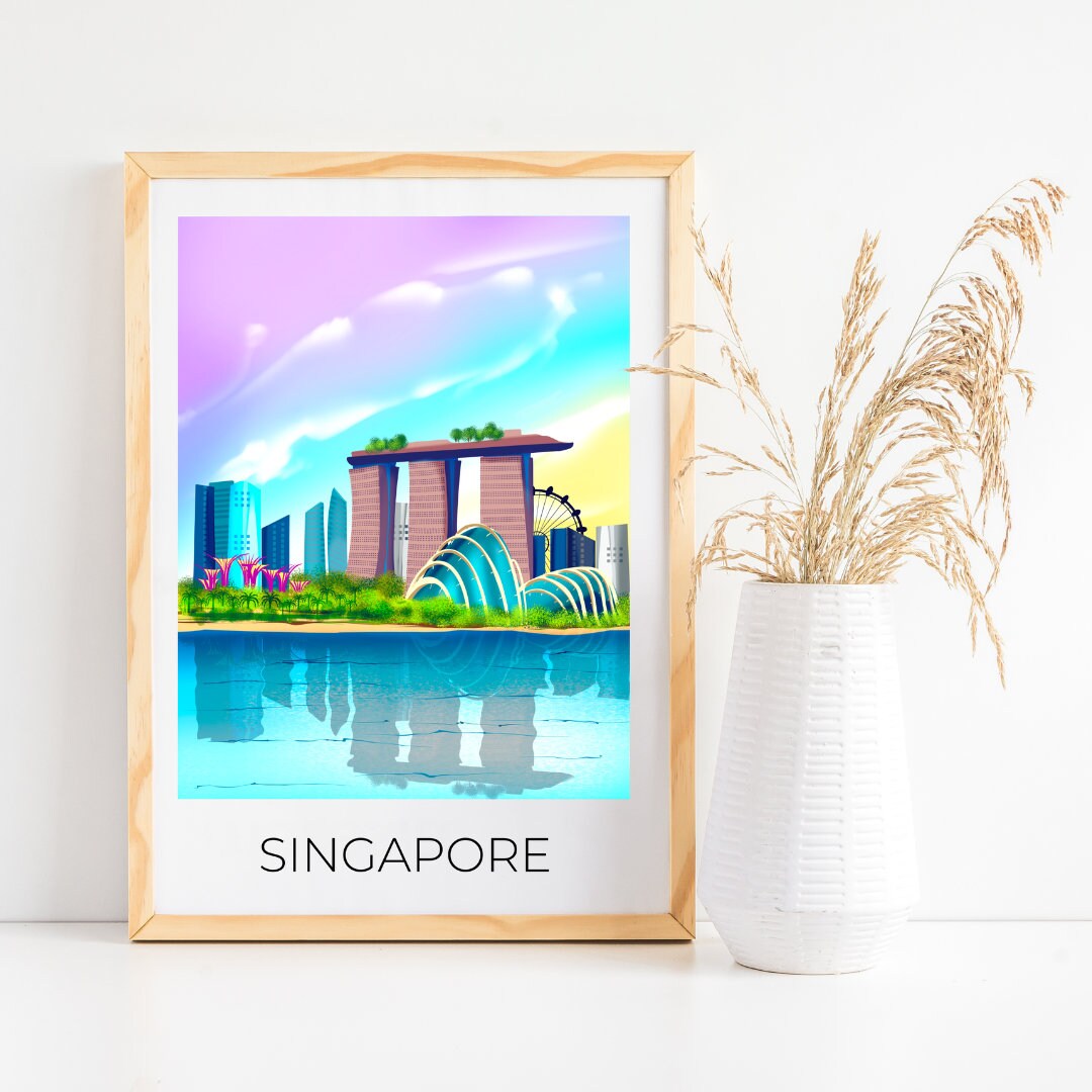 Singapore Print Singapore Poster Singapore Wall Art City Print Etsy UK