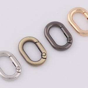 3/4&quot; (19mm Inner) oval spring o ring  metal clasps spring gate ring spring o ring clasp push gate snap hooks 2-4-10pcs
