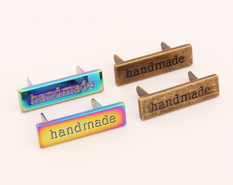 2-4-10-20 pcs metal purse label colorful/copper handmade metal bag label personalized labels leather badge handbags hardware
