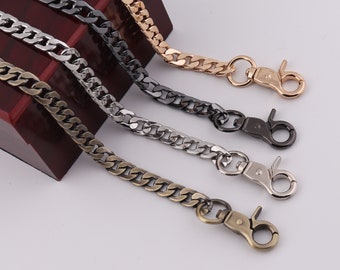 Cadena de bolsa bandolera de metal de 120 cm, cadena de bolso de alta calidad de 10 mm, cadena de bolso de hombro, cadena de mango de reemplazo 1-2 piezas