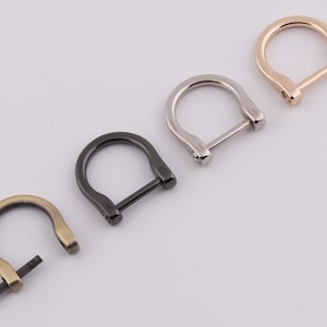 3/4&quot; (19mm Inner) metal d ring screw d rings u shape ring bag clasp handbag connector horseshoe d ring craft accessories 2-4-10 pcs