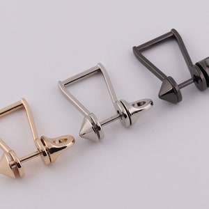 metal detachable d-ring horseshoe d ring,metal u shape screw d buckles for leather craft purse key chain 2-4-10pcs