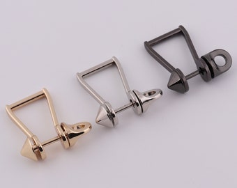 metal detachable d-ring horseshoe d ring,metal u shape screw d buckles for leather craft purse key chain 2-4-10pcs