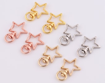 5-10-20 pcs star swlvel snap hook key chain swlivel clasp cute cliasp push gate swivel clasp  for purse hardware supplies