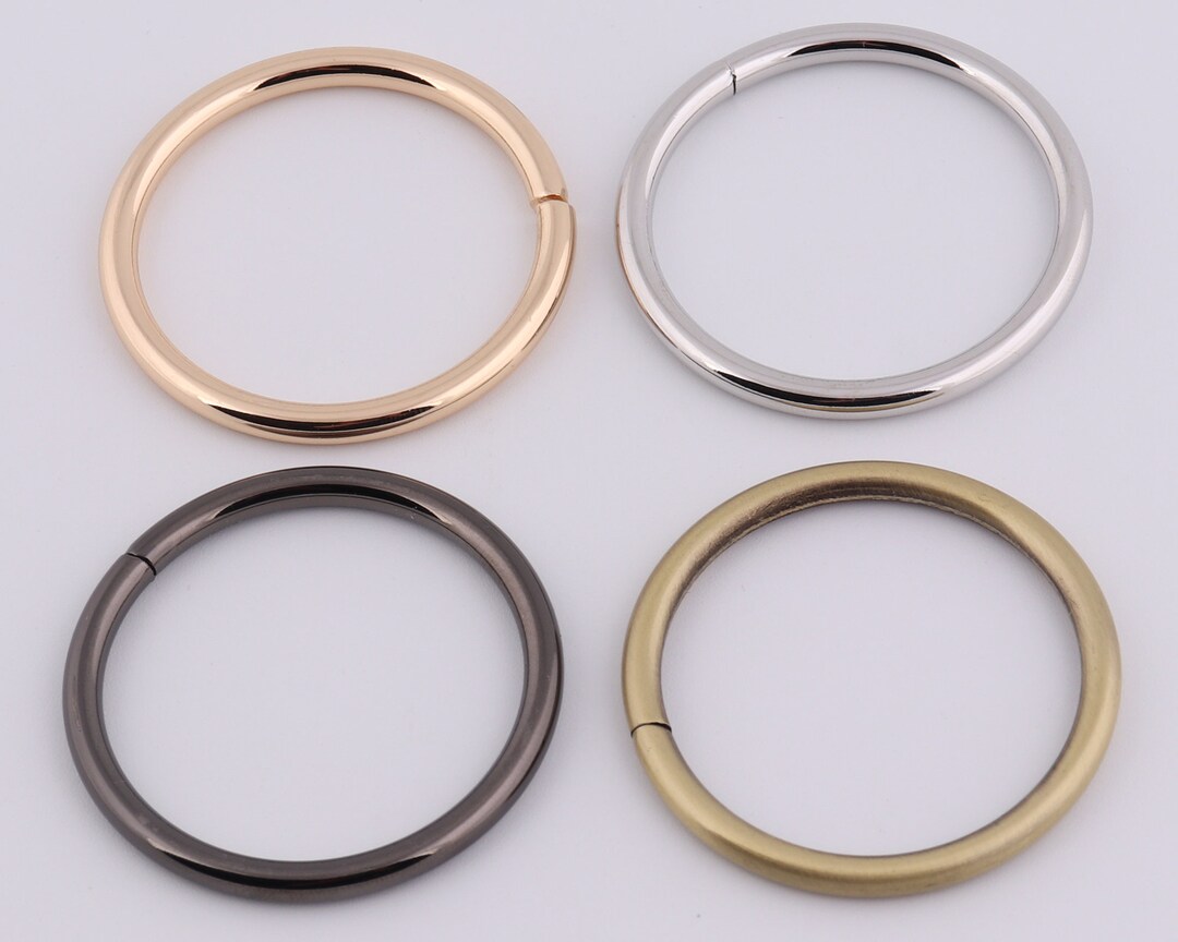O Buckle Flat O Ring 2 Inch Metal O Rings Gold/silver/gunmetal Round Rings  Heavy Duty O Buckles Belt Strap Buckle Webbing Ring-4pcs 