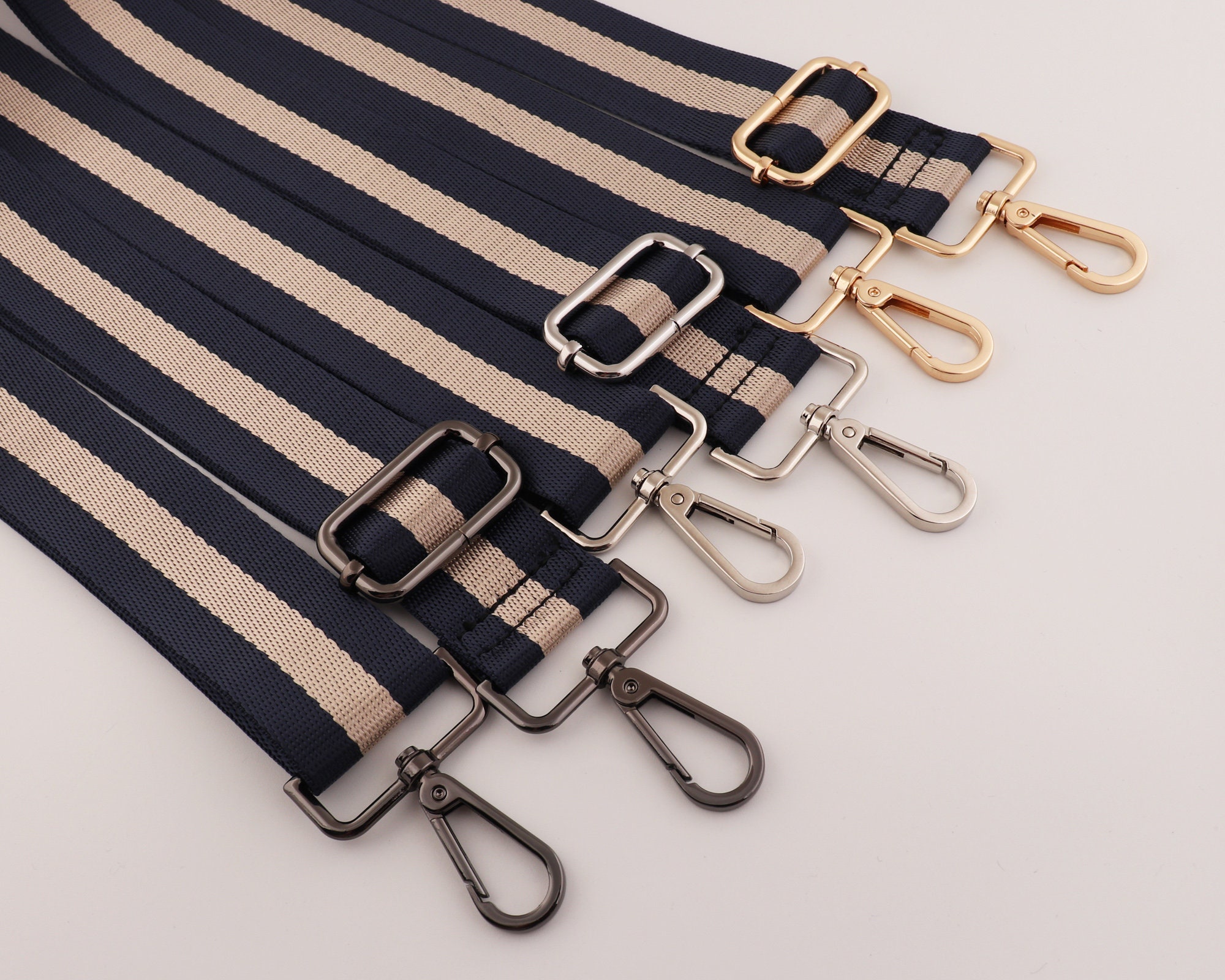 Purse Strap Adjustable Replacement Crossbody Wide Shoulder Bag  Sling Bag Straps Stripe Twill Silver Clasp Black White-Black : Arts, Crafts  & Sewing