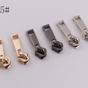 5# metal zipper head silver/gun black/light gold zipper pulls for bag apparel accessories 2-4-10 pcs for 5# metal tooth zipper