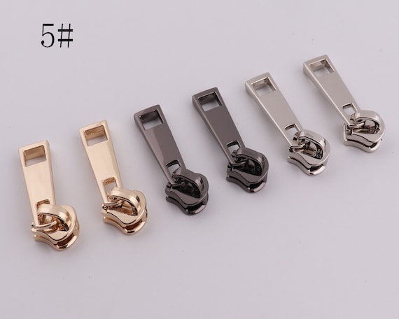 5 Metal Zipper Head Silver/gun Black/light Gold Zipper Pulls for Bag  Apparel Accessories 2-4-10 Pcs for 5 Metal Tooth Zipper -  Norway