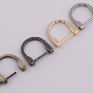 1&quot; (24mm Inner)  horseshoe d ring bag connector u shape ring bag hardware bag clasp metal d ring screw d ring 2-4-10 pcs