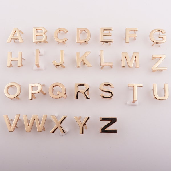 1-2-4-10 piezas de metal 26 letras inglesas monedero etiqueta de bolso de metal etiqueta personalizada insignia de cuero bolsos de mano hardware
