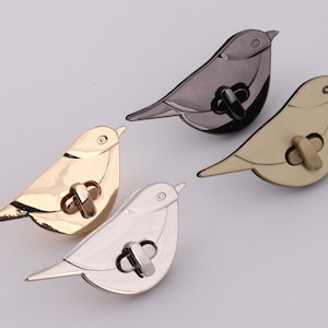 1-2-5 pcs bird bag lock purse twist lock metal lock turn lock purse hardware 69mm×30mm