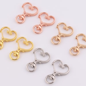 5-10-20 pcs heart shaped swivel snap hook key chain swivel clasp cute clasp push gate swivel clasp  for purse hardware supplies