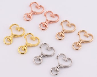 5-10-20 pcs heart shaped swivel snap hook key chain swivel clasp cute clasp push gate swivel clasp  for purse hardware supplies