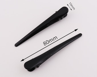 hair alligator clips, hair accessory blanks, hair clips, bulk alligator clips, flower hair bow clip, black alligator 10-20 pcs