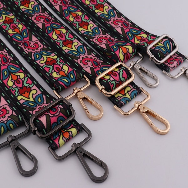 1.5" (38mm) width 82cm-148cm adjustable crossbody strap decorative bag belt replacement strap flower bag strap single shoulder handbag strap
