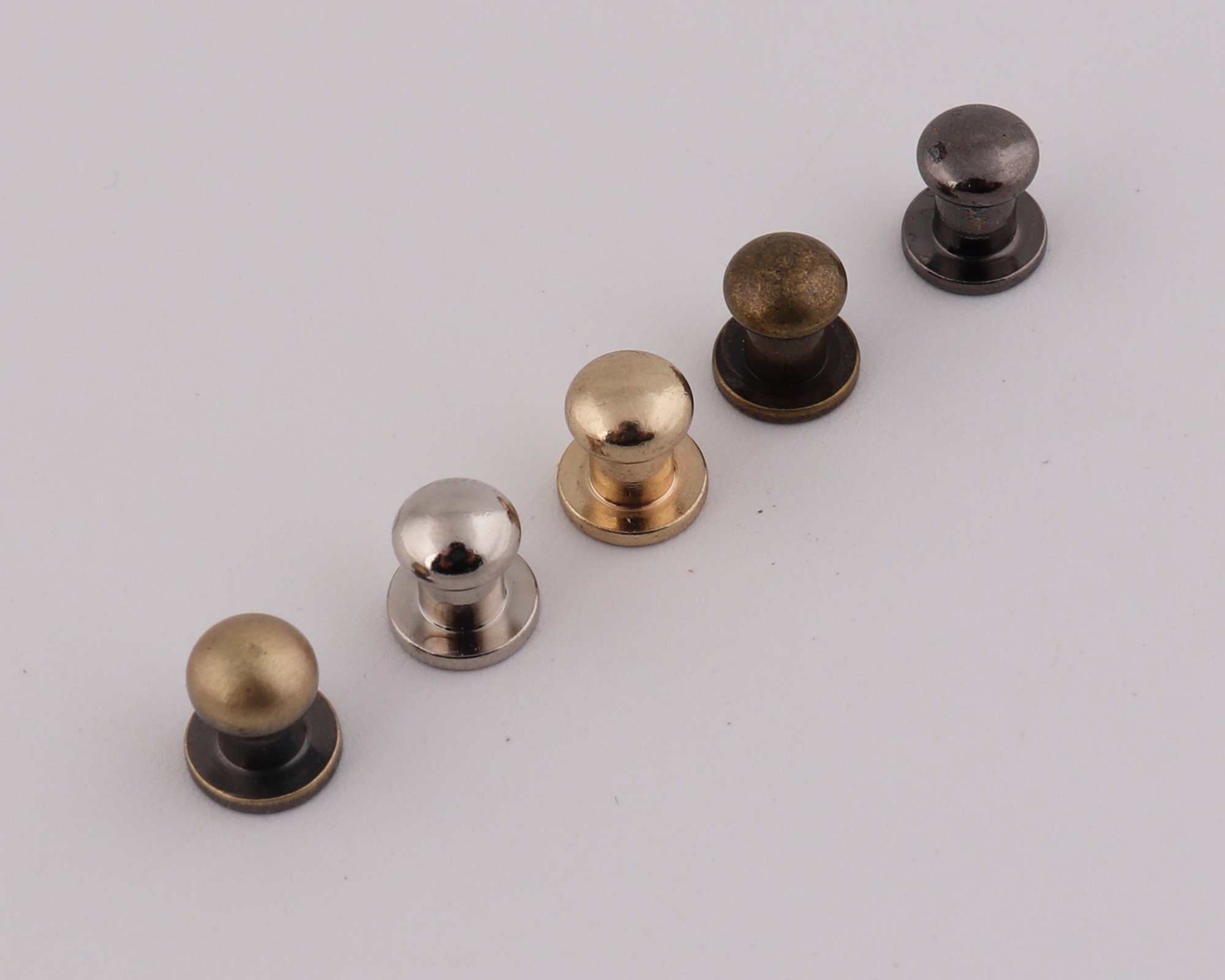 6 mm metal screw rivets round head screwed rivets leather rivet metal button screwback studs 10-20-30 sets