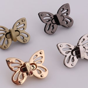 1-2-5 pcs butterfly bag lock purse twist lock metal lock turn lock purse hardware 50mm×32mm