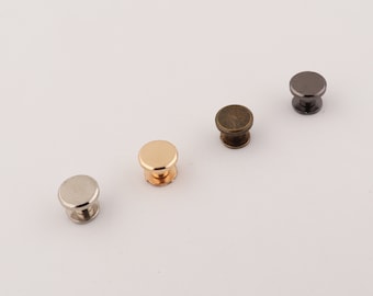 9mm×5mm metal screw rivets round head screwed rivets leather rivet metal button screwback studs 4-10-20 sets