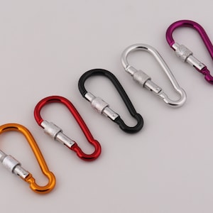 65mm×21mm colours alloy carabiner aluminum carabiner gated spring snap key chains shaped carabiner key chain 2-4-10-20pcs