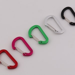 40mm×17mm colours alloy carabiner gated spring snap key chains shaped carabiner key chain 2-4-10pcs