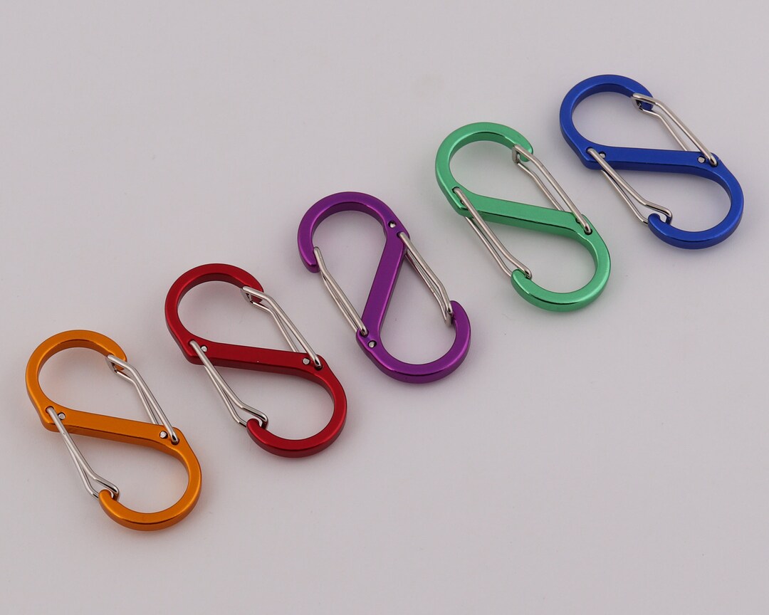 51mm×16mm Colours Alloy Carabiner S Dual Gated Spring Snap Key Chains S ...