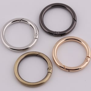 1.25&quot; (32mm Inner)  spring o ring clasps spring gate ring purse o ring round ring push gate snap hook 2-4-10pcs