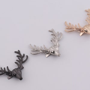 1-2-5 pcs metal deer head purse label metal bag label personalized labels leather badge handbags hardware 57mm×50mm