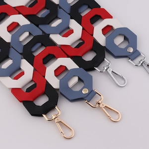 2&quot;(54mm width)102cm length colorful leather strap crossbody bag strap wallet purse handbag straps replacement shoulder bag strap