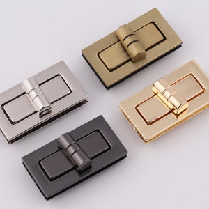 1-2-5 pcs rectangle bag lock purse twist lock metal lock turn lock purse lock purse hardware 46mm×25mm