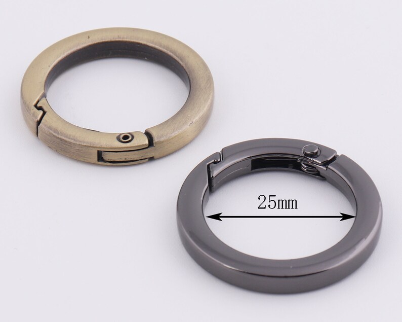 25mm Inner metal spring o ring clasps spring gate ring spring o ring clasp push gate snap hooks 2-4-10pcs 1