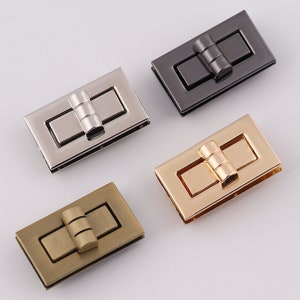 1-2-5 pcs rectangle bag lock purse twist lock metal lock turn lock purse lock purse hardware 39mm×22mm