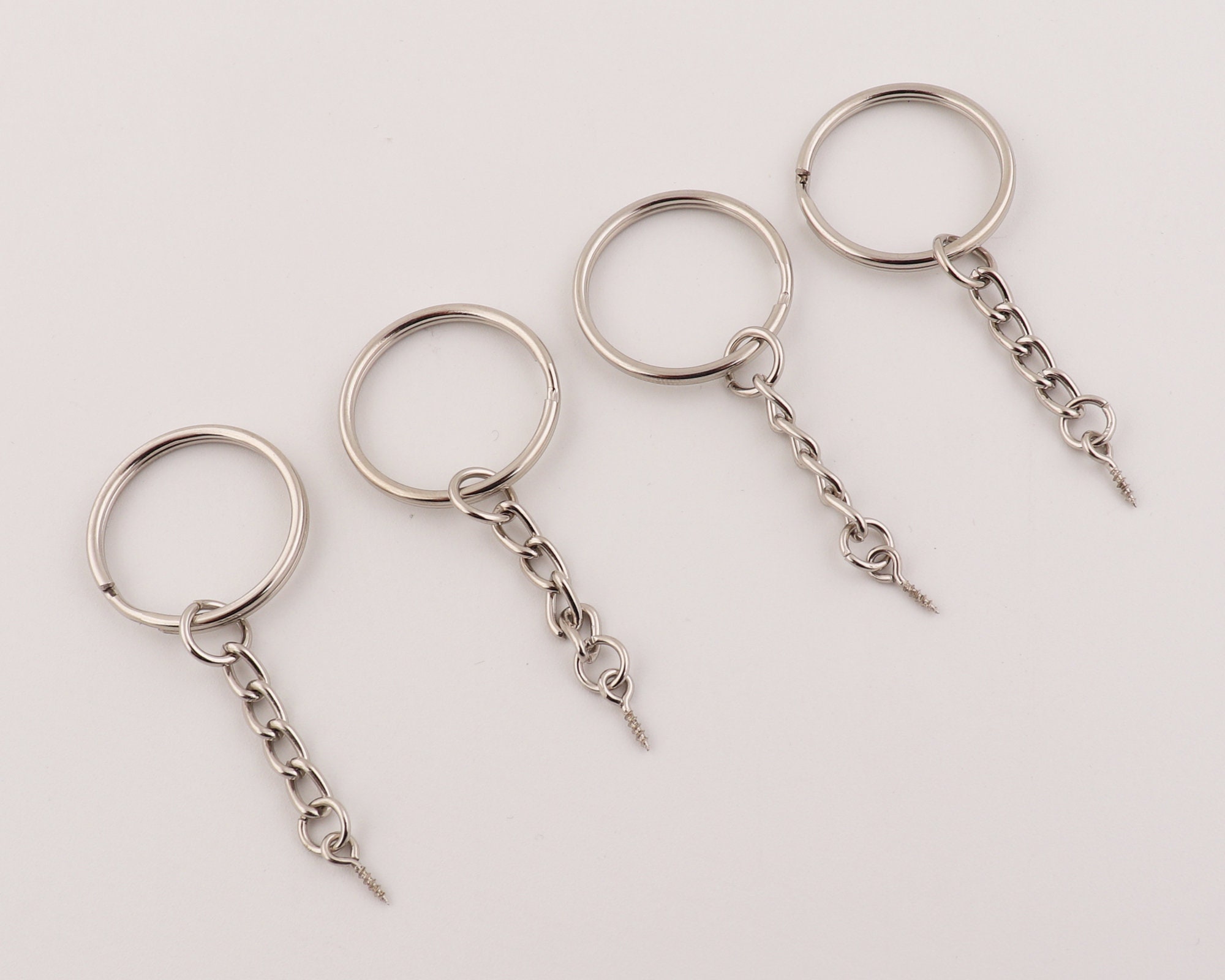 50 Pcs Keyring Keychain Split Ring Keyfob Key Holder Metal O Rings for  Jewelry Making Leather Bag DIY Accessories 10mm ~ 57mm