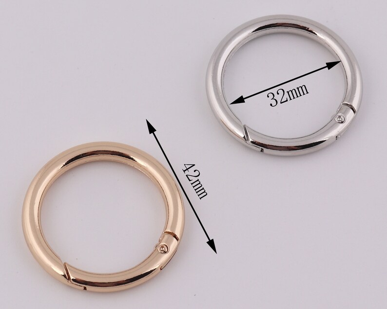 spring o ring clasps spring gate ring purse o ring round ring push gate snap hook 2-4-10pcs 1.25 32mm Inner
