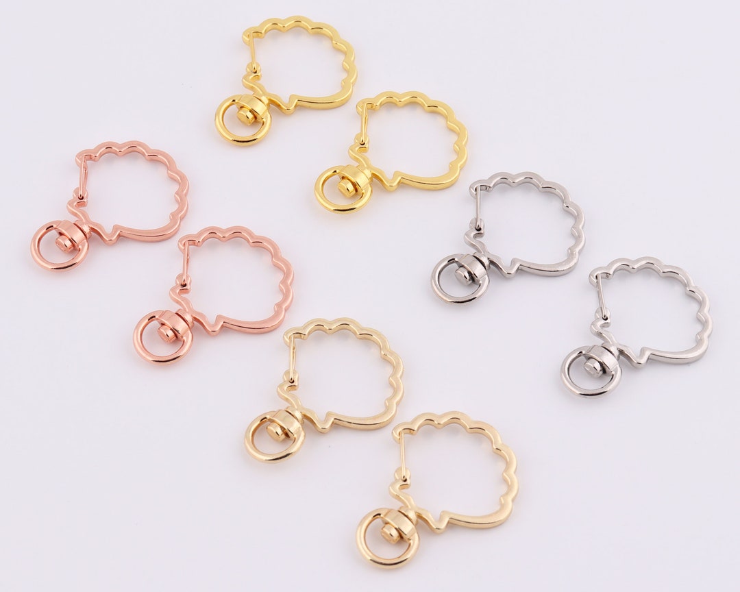 Shell Clasp 5-10-20 Pcs Shell Swivel Clasp Flower Snap Hook Metal Swivel Snap Clasp ...