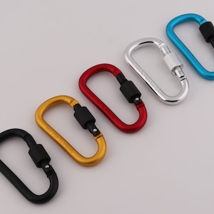 79mm×25mm colours alloy carabiner aluminum carabiner gated spring snap key chains shaped carabiner key chain 1-2-5-10pcs