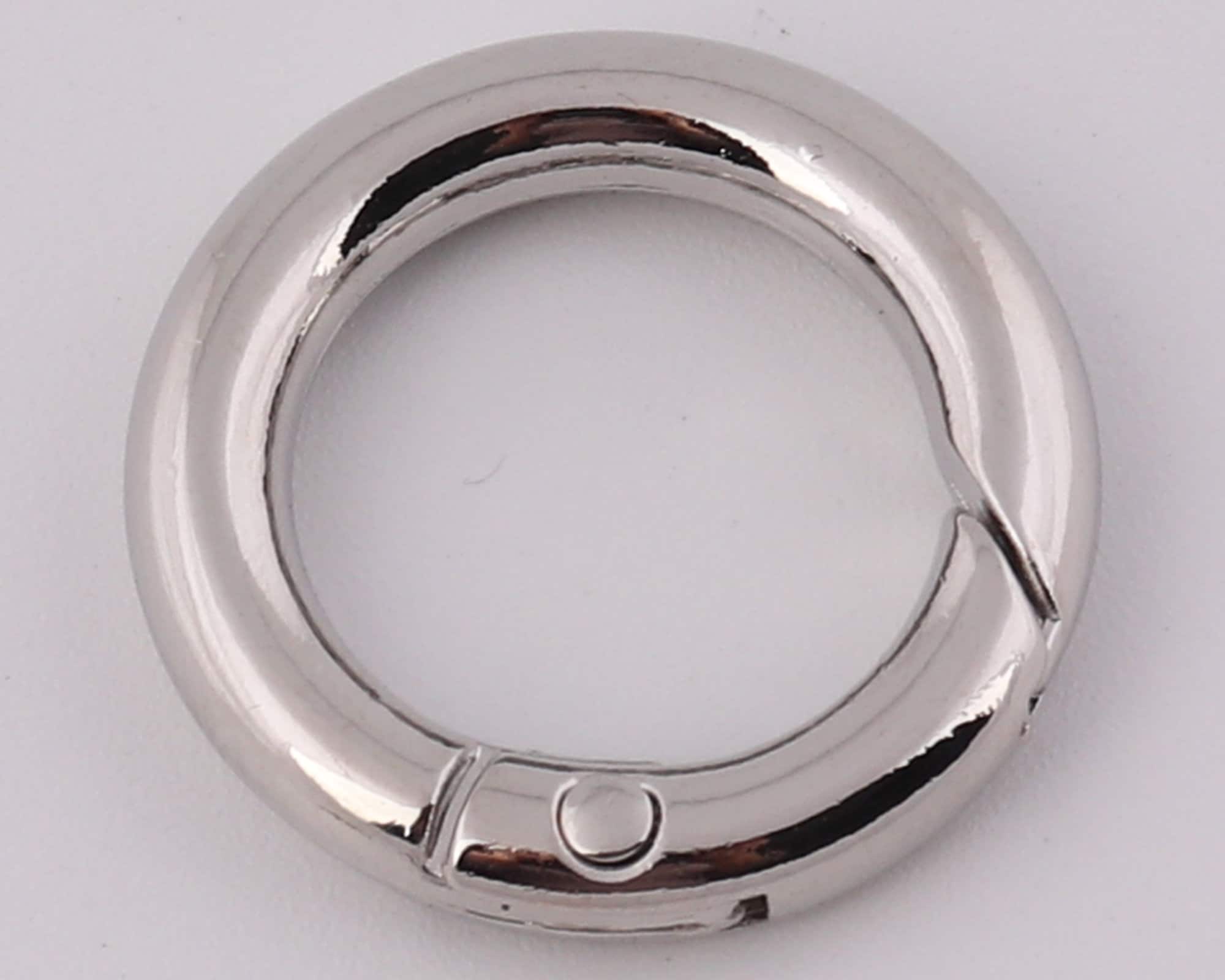 Runde Federschnallen 40 Mm – 5 Stück, Silber, Aus Zinklegierung, Für DIY, Schlüsselanhänger, Rucksäcke & Gürtel