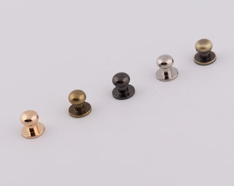 7 mm metal screw rivets round head screwed rivets leather rivet metal button screwback studs 10-20-30 sets