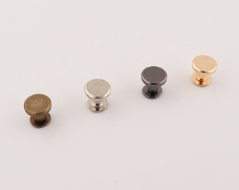 9.5mm×6mm metal screw rivets round head screwed rivets leather rivet metal button screwback studs 4-10-20 sets