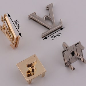 1-2-5 pcs bag lock purse twist lock metal lock turn lock purse lock purse hardware 38mm39mm image 2