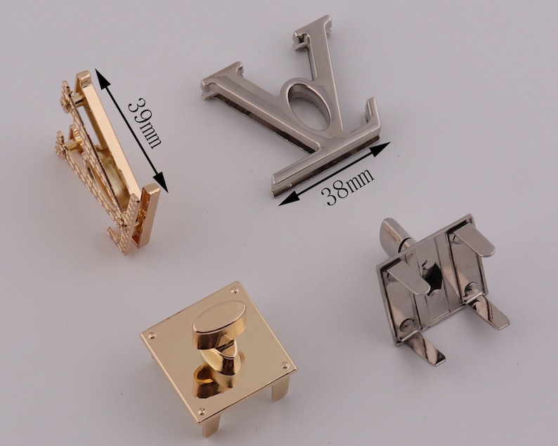 1-2-5 pcs bag lock purse twist lock metal lock turn lock purse lock purse hardware 38mm39mm image 2