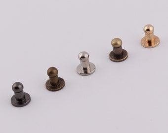 4 mm metal screw rivets round head screwed rivets leather rivet metal button screwback studs 10-20-30 sets