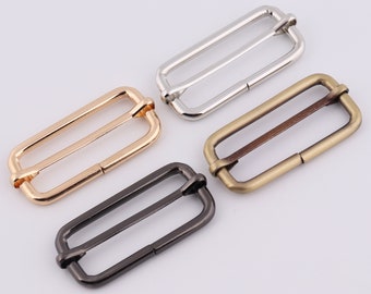 2 » (50mm Inner) ajusteur métallique slide buckle strap adjuster strap slider sac à main boucle sac à main matériel 2-4-10pcs