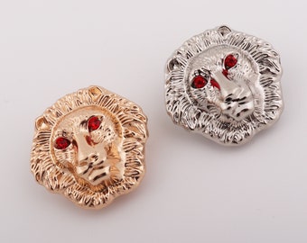 1-2-4-10 pcs metal lion head purse label metal bag label personalized labels leather badge handbags hardware 49mm×49mm