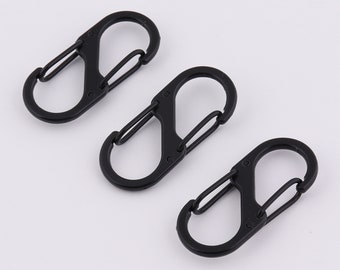 40mm-12mm in lega nera carabininer a doppia molla gated snap portarile Catena di chiavi Carabieri a forma di 5-10-20pcs