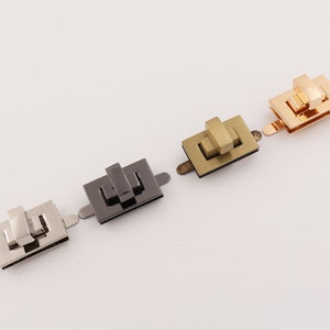 1-2-5 pcs rectangle bag lock purse twist lock metal lock turn lock purse lock purse hardware 26mm×17mm