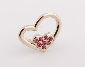 1-2-4-10 pezzi etichetta per borsa a forma di cuore in metallo etichetta per borsa in metallo etichette personalizzate distintivo in pelle borse hardware 15 mm × 21 mm