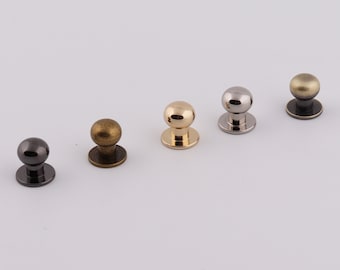 9 mm metal screw rivets round head screwed rivets leather rivet metal button screwback studs 10-20-30 sets