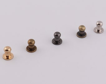 5 mm metal screw rivets round head screwed rivets leather rivet metal button screwback studs 10-20-30 sets